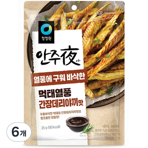 대상 청정원 안주야 먹태열풍 간장데리야끼맛, 25g, 6개