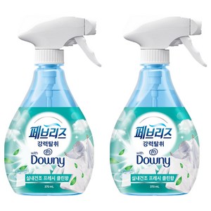 페브리즈 다우니 섬유탈취제 실내건조 프레시클린향 본품, 370ml, 2개