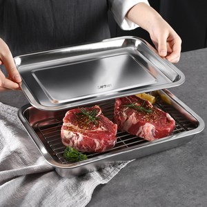 키친아트 스텐 사각트레이, 320 x 220 ..., 밧드 + 랙 + 트..., 1세트