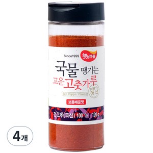 햇님마을 국물땡기는 국산 고운 고춧가루 보통매운맛, 120g, 4개