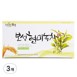 녹차수도보성 현미녹차 티백, 1.5g, 100개입, 3개