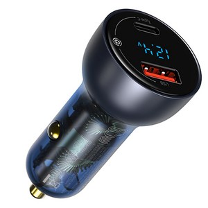 베이스어스 65W U+C QC PPS 디스플레이 듀얼 차량용 고속 충전기