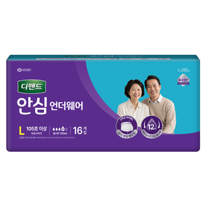 디펜드 남녀공용 안심 언더웨어 성인기저귀, 대형, 16개입, 1개