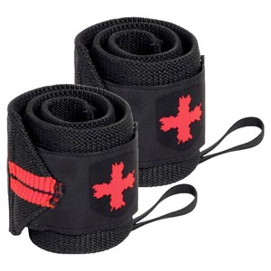 하빈져 레드라인 리스트 랩 헬스 손목보호대, 45cm, 블랙, 1세트