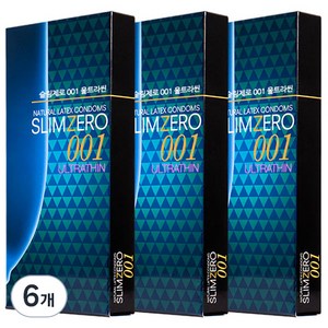슬림제로 남성용 001 울트라씬 일반형 콘돔, 8개입, 6개