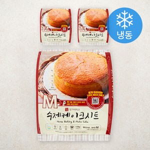 장가네제과 수제 화이트 케이크시트 미니 (냉동), 120g, 3개