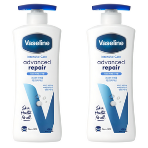 바세린 인텐시브 케어 어드밴스드 리페어 바디로션 무향, 400ml, 2개