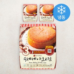 장가네제과 수제 화이트 케이크시트 3호 (냉동), 400g, 3개