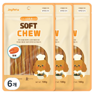 조이펫 강아지 소프트 츄 간식, 연어, 100g, 6개