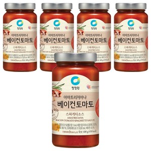 청정원 아마트리치아나 베이컨 토마토 스파게티소스, 600g, 5개