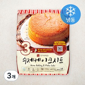 장가네제과 수제 화이트 케이크시트 3호 (냉동), 400g, 3개