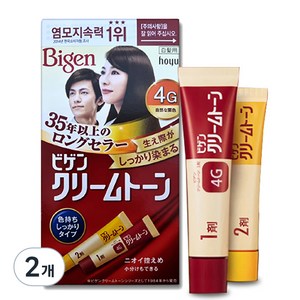 비겐크림톤 염색제 40g, 4G자연밤색, 2개