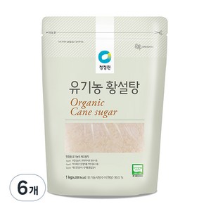 청정원 유기농 황설탕, 1kg, 6개