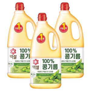 백설 콩기름, 1.8L, 3개