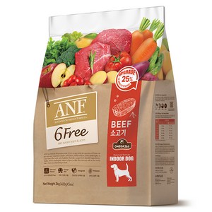 ANF 전연령 식스프리 인도어 독 건식사료, 소, 2kg, 1개