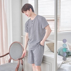 디에스도씨 남성용 냉감 엠보 반팔 잠옷 상하의 세트