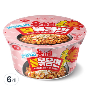 하림 용가리 불볶음면 까르보나라 컵 118g, 6개