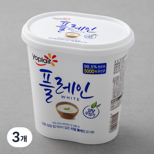 요플레 플레인 화이트, 900g, 3개