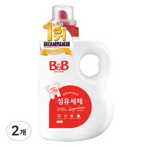 비앤비 비자극 유아 섬유 세제 시그니처 알러젠프리향 용기형, 2개, 1.5L