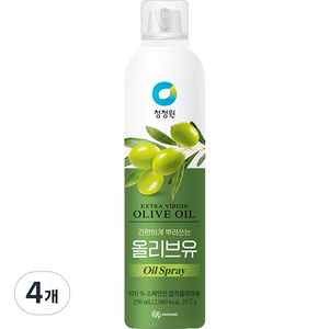 청정원 올리브유 스프레이, 4개, 250ml