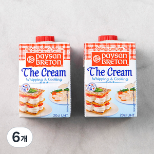 페이장브르통 휘핑크림, 200ml, 6개