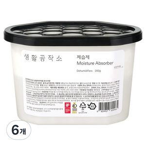 생활공작소 제습제 본품, 250g, 6개