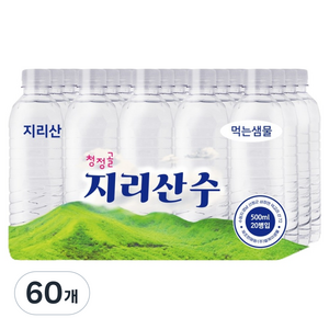 청정골지리산수 무라벨 생수, 500ml, 60개