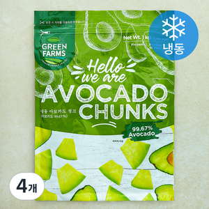 Geenfams 아보카도 청크 (냉동), 4개, 1kg