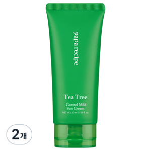 파파레서피 티트리 컨트롤 마일드 선 크림 SPF50+ PA++++, 50ml, 2개