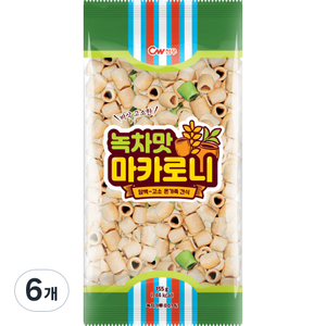 청우식품 녹차맛 마카로니, 155g, 6개