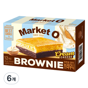 마켓오 브라우니 크림치즈 12p, 240g, 6개