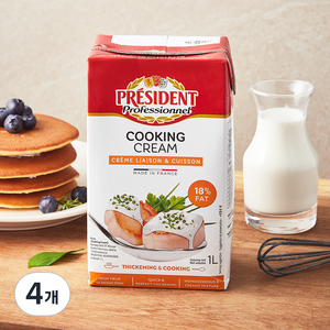 프레지덩 쿠킹크림, 1L, 4개