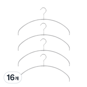 마와 논슬립 옷걸이 이코노믹라이트 40PT, 실버, 16개