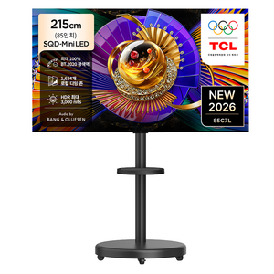 TCL 4K UHD Mini LED SQD Google TV + 대형 무빙 스탠드 블랙 세트