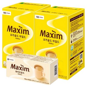 맥심 모카골드 마일드 커피믹스 12g x 320p + 화이트골드 커피믹스 11.7g x 20p