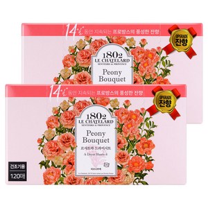 르샤트라1802 드라이 시트 섬유유연제 피오니부케 본품, 120개입, 2개