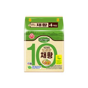 오뚜기 헬로베지 채황 라면 110g, 4개