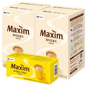 맥심 화이트골드 160p 2박스 + 모카골드 마일드 20p 커피믹스 세트