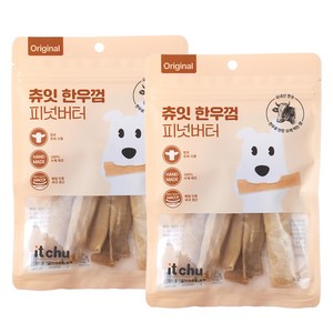 츄잇 한우 가죽껌, 피넛버터, 50g, 2개