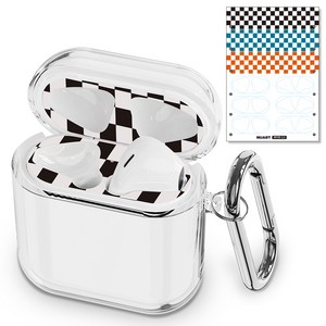 누아트 에어팟 크리스탈 TPU 변색방지 젤리케이스 + 디자인 철가루 방지스티커 6개입