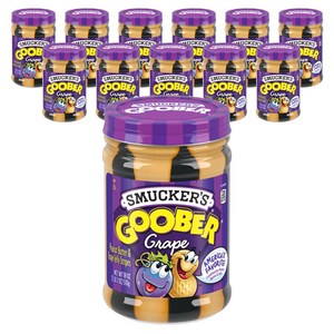 스머커스 구버 포도 땅콩버터, 510g, 12개