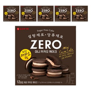 롯데제로 카카오 케이크, 171g, 6개