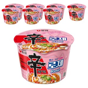 신라면 로제 큰사발면 108g, 8개