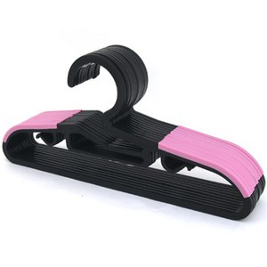 리빙해피 유아용 논슬립 옷걸이, 블랙핑크, 50개