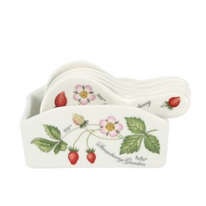 백산BSF K2291BS 스트로베리 표주박 수저받침 6p세트, 1세트