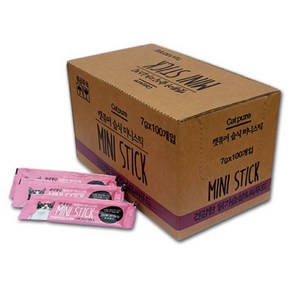 캣퓨어 고양이 미니스틱 짜먹는 간식, 혼합맛(닭가슴살/씨..., 7g, 100개