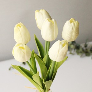 리버그린 튤립 조화 가지 6p, 화이트