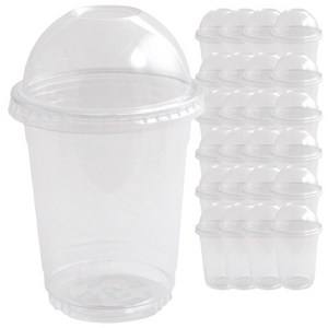 봄91 14oz 아이스컵 + 돔형 타공 뚜껑, 25개, 1세트