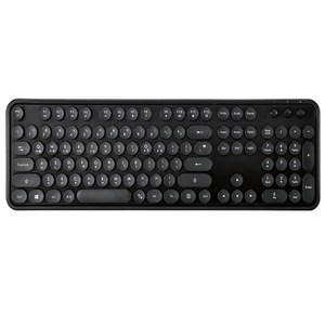 엑토 레트로 무선 일반형 키보드, 블랙, KBD-48