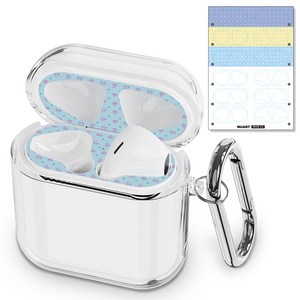 누아트 에어팟 크리스탈 TPU 변색방지 젤리케이스 + 디자인 철가루 방지스티커 6개입